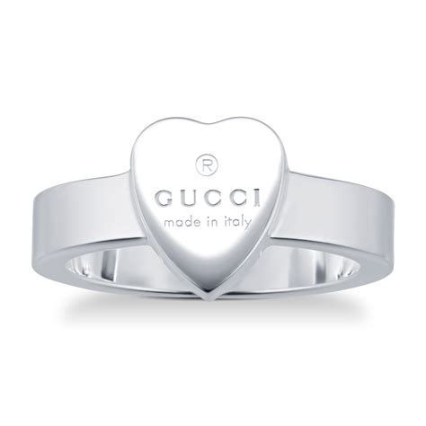 gucci trademark sterling silver heart ring|gucci trademark silver heart ring.